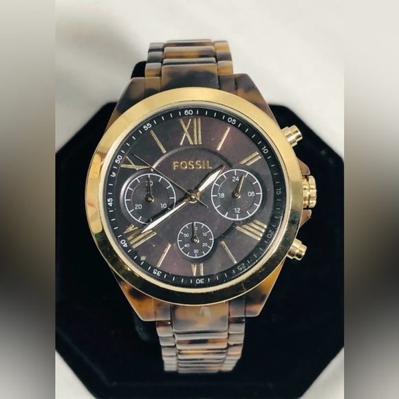 Fossil Accessories - Fossil Tortoise and Gold Chronograph Watch